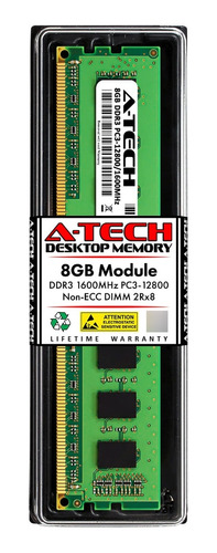 Memoria Ram Ddr3 8gb 1600 Mhz Atech Dimm Pc3 12800 Pc - Plus