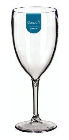 24 Taças De Vinho Acrílico 400 Ml Transparente