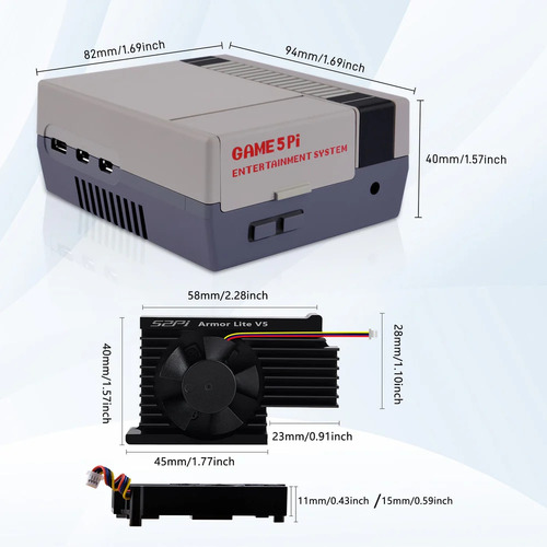 Gamepi - Capa Para Raspberrypi 5 Retrô