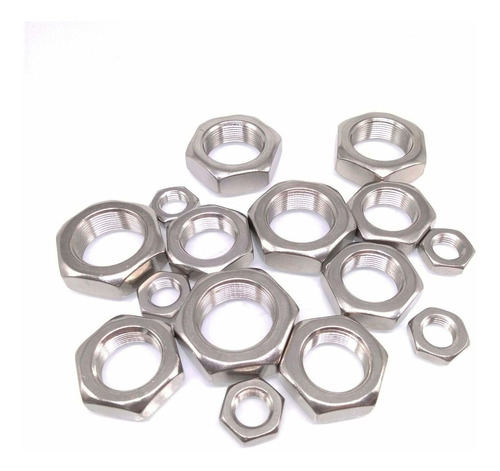 Pcs Mm Fine Thread Hex Half Thin Jam Nuts Stainless
