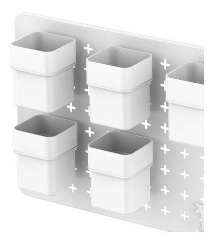 Organizador Pared Metal Blanco Set 11pzas