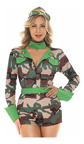 Disfraz De Camuflaje Militar Para Mujer, Disfraz De Carnaval