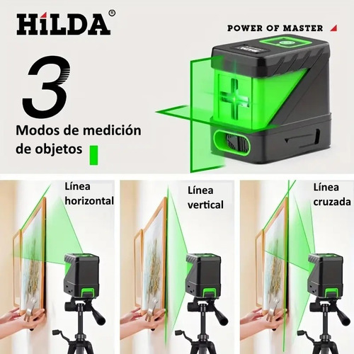 Nivel Láser Verde Autonivelable Hilda Líneas En Cruz Wls176
