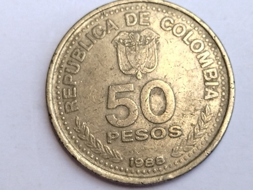 Moneda 50 Pesos Colombianos 1988