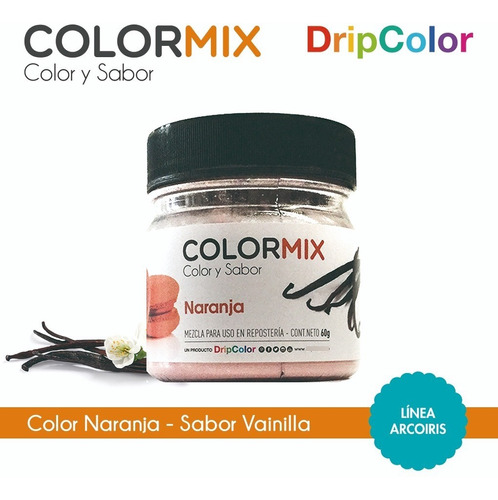 Colorante Polvo Comestible Color Mix Naranja Sabor Vainilla