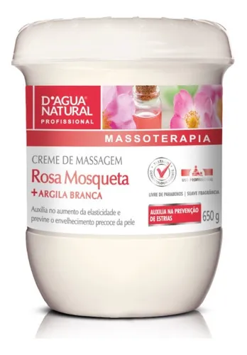 10 Crema Masaje Embarazo Rosa Mosqueta 650g D'agua Natural