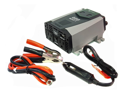 Inversor De Corriente Cobra Auto O Bater Solar 400w 12v-110v