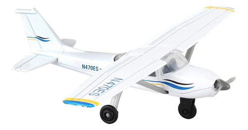 Avión Cessna 172 Skyhawk 2000 Blanco Azul Escala 187 Con Pis