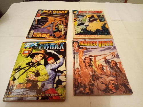 Lote 4 Gibis - Nick Raider / Tex / Mágico Vento - Mythos (Usado)