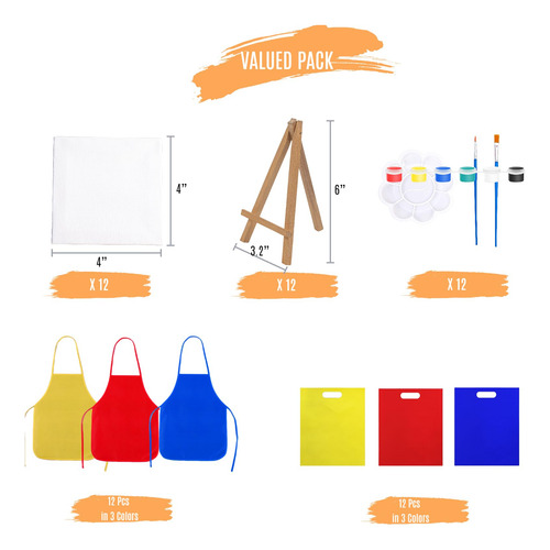 Juego De Mini Lienzo Y Caballete Para Niños Kit De Pintura