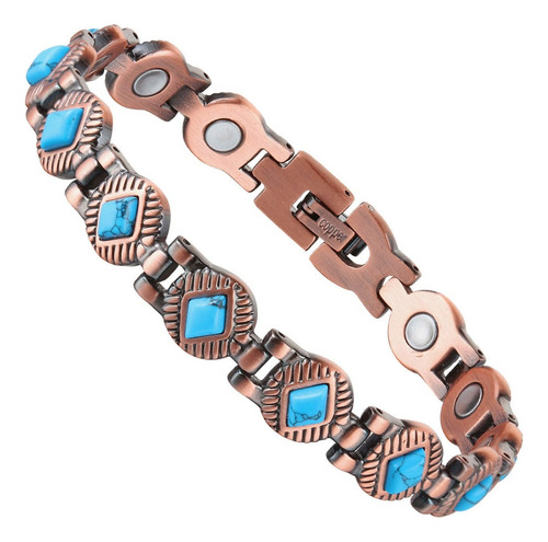 Pulsera Cobre Puro Pulsera Ágata Azul Magnética For M