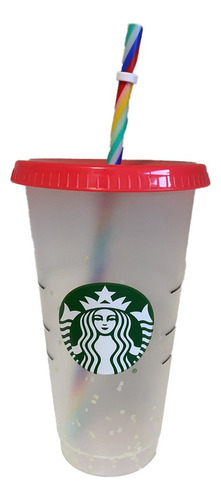 Taza Starbucks Con Forma De Pajita Rainbow Straw, Reutilizab