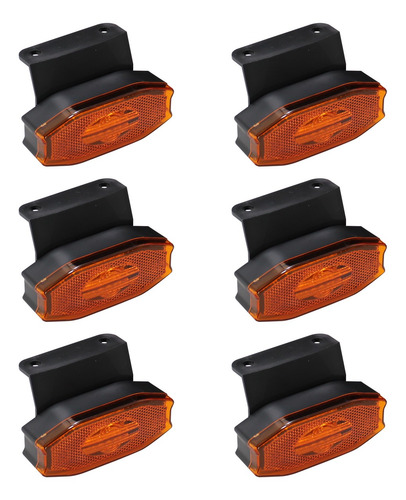 6 Sinaleira Lateral Led Exclusive Caminhão Carreta Com Vigia