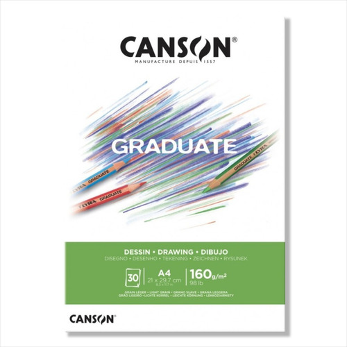 Canson Graduate Dibujo A4 - 21x29.7 cm - 160g - 30 Hojas.