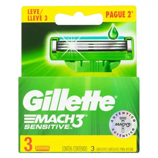 Carga para lâmina de barbear Gillette Mach3 Sensitive 3 u