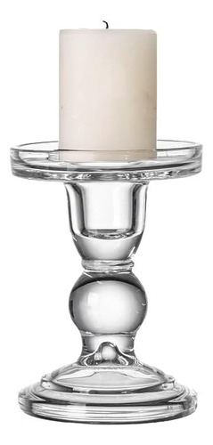 Candelabro De Cristal Transparente Para Mesa De 9 Cm