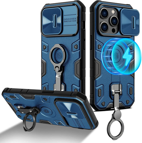 Funda Nillkin Para iPhone 14 Pro Max Con Soporte, Azul