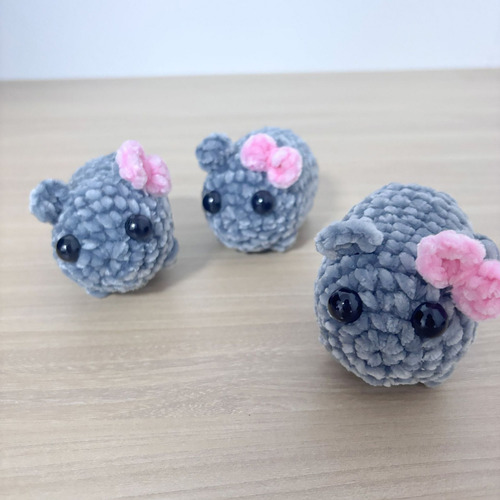Meme De Hamster De Crochê Com Laço, Fofa, Decoração De Prese