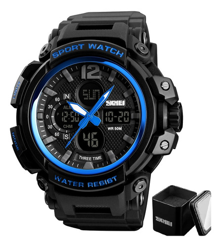 Reloj Deportivo Hombre Militar Cronometro/sumergible/ Correa Azul