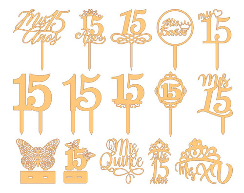 100 Diseños De 15 Años Pack Vectores Corte Laser