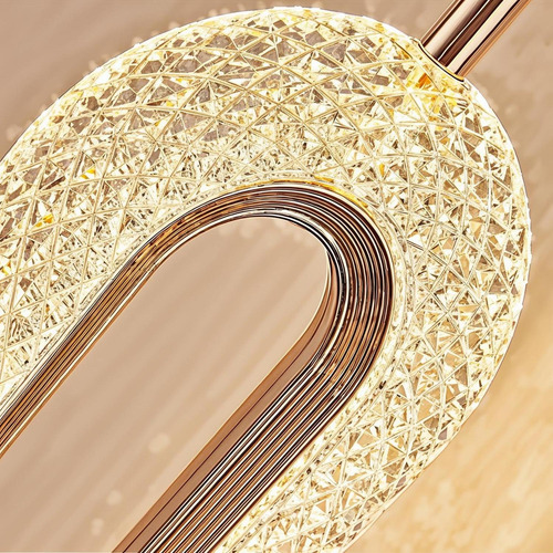 Luminária Pendente Anel De Cristal Oval Led 8w Cor Ajustável