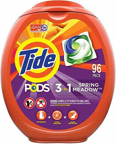 Tide Pods Lavandería Detergente Líquido Pacs, Spring Meadow 