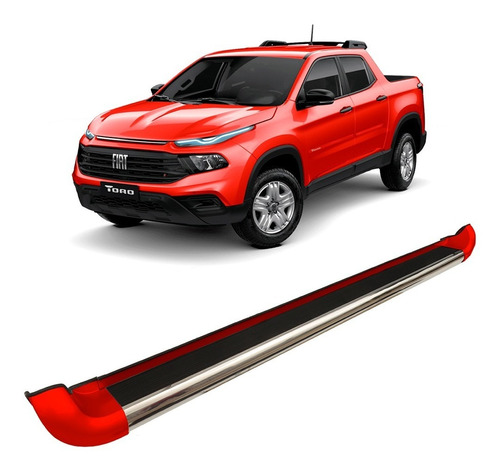 Estribo Personalizado Vermelho Colorado Fiat Toro 2016 2019