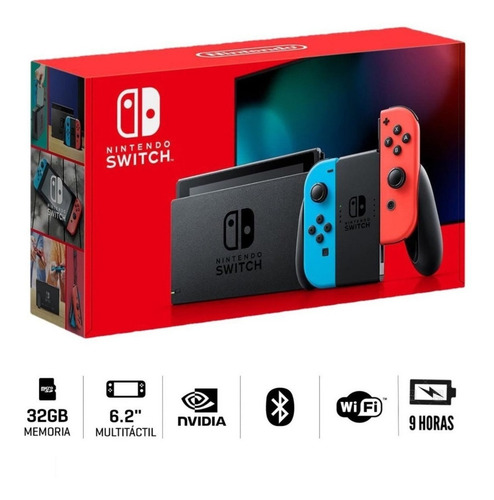 Nintendo Switch Neon 2019 Nueva Sellada 32gb + Batería!!