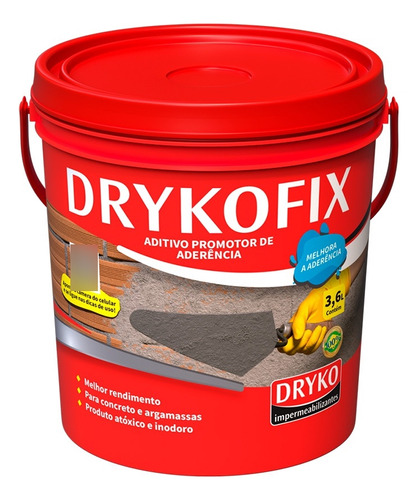 Drykofix 3,6lts Adhesivo Promotor Adherencia Para Mortero.