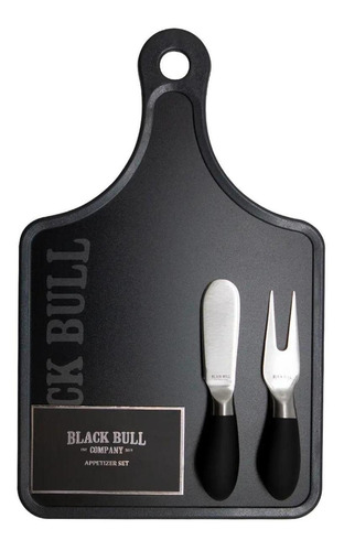 Set De Aperitivos Black Bull Con Cuchillo Y Tenedor