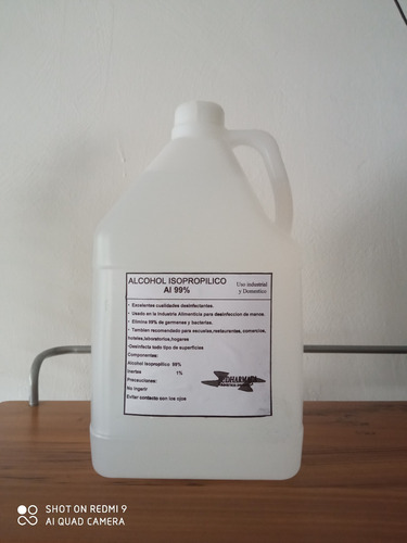 Imagen 1 de 1 de Alcohol Isopropílico Por Galón Para La Industria Y El Hogar.