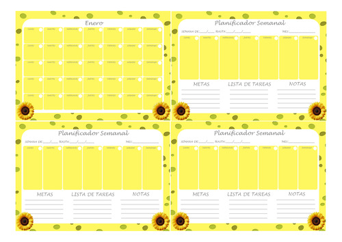 Kit Imprimible +40 Planners A4 +pdf + Editables Gato