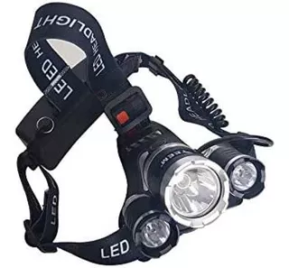 Super Lanterna De Cabeça Recarregável 3 Led Cree T6 Potente