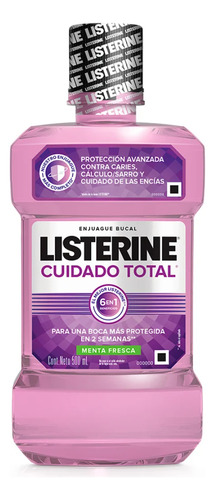 Enjuague Bucal Listerine Cuidado Total Zero Alcohol 500ml