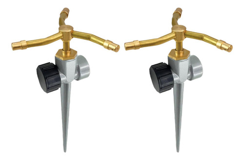2 Aspersores Metálicos De 3 Brazos Con De Riego Automático