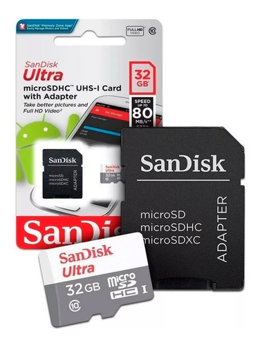 Sandisk Memoria Micro Sd 32gb Ultra Clase 10 80mb/s Garantía