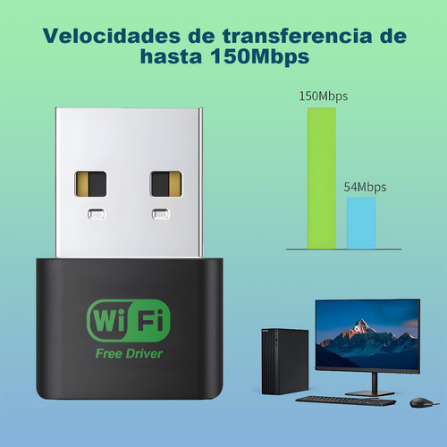 Adaptador Wifi Usb 2.0 Para Pc 2.4g/5g Wifi 150mbps