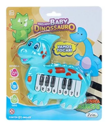 Teclado Pianinho Infantil Musical De Dinossauro Rosa - Alfabay