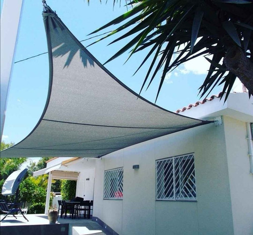 Imagen 2 de 4 de Toldo Vela 95%sombra Malla Hdpe Rectangular 6x3 Metros Gris