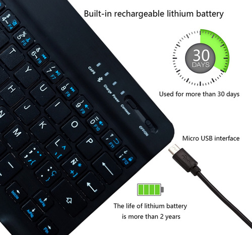 Miniteclado Bluethoot 3.0 Recargable Tecla Ñ Android Ios Mac