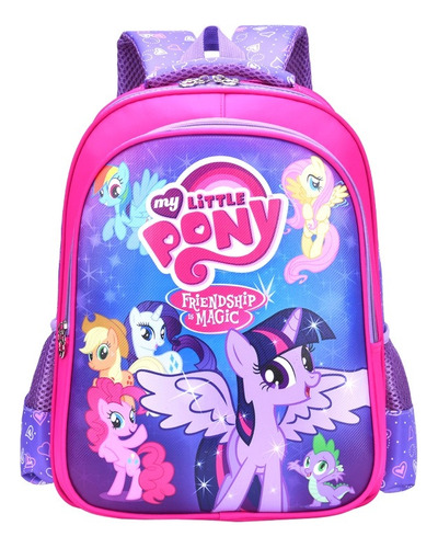 Mochila Escolar Primaria Little Pony Rosa Backpack