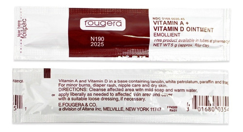 Crema Fougera Vitamina A, D Tatuaje Microblading 10 Pzs
