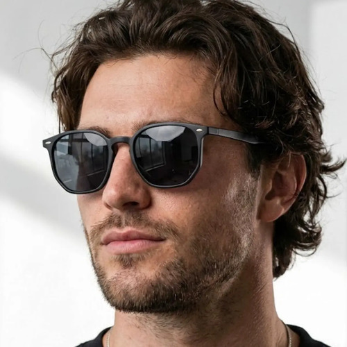 Óculos De Sol Hexagonal Premium Proteção Uv400 Flexivel Moda Vintage Kit Case Brinde Tendencia Cacife Brand Acetato Italiano