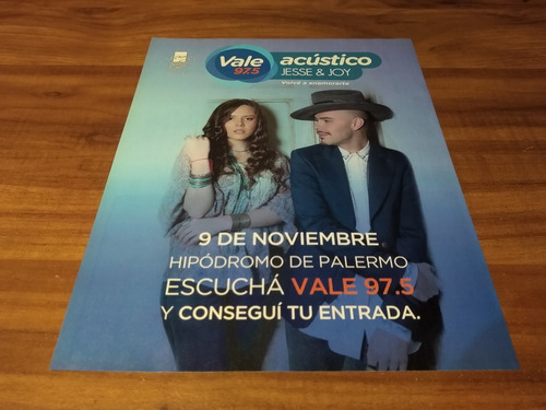 (pd843) Publicidad Jesse & Joy Palermo * 2015