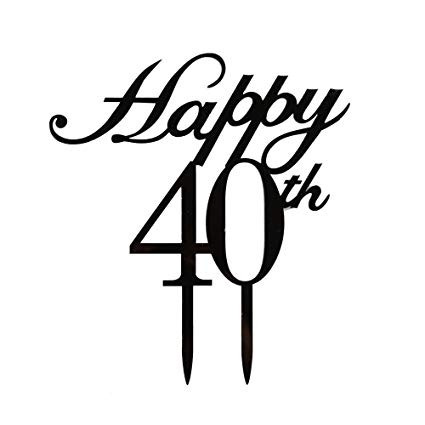 Decoración-negro 40a Feliz De La Torta, 40 Cumpleaños / Aniv