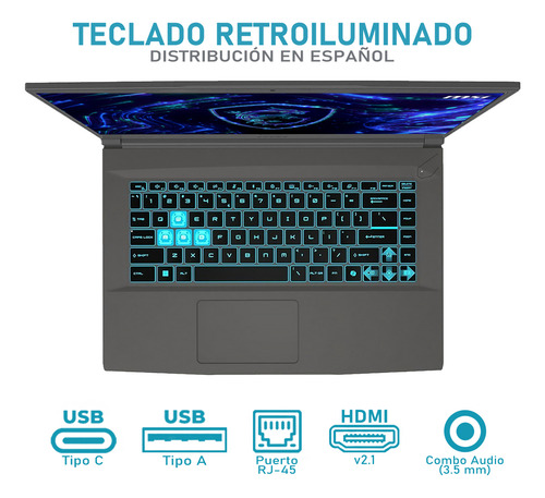 Laptop Gamer Msi Thin A15 Rtx 4060 Ryzen 7 32gb 512gb Ssd Gris
