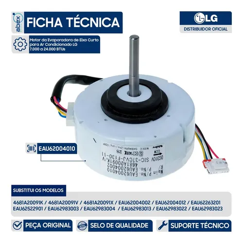 こうき Motor Evaporadora Original Lg S3nq18kl31b Eau62983003 Novo