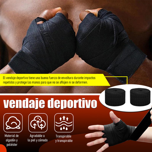 Cddgl 1 Par Vendas Para Rodilla y 2pcs 5m Correa De Boxeo Autoadhesiva Elastica Rodilleras Gym Knee Wraps,Adecuado para Voleibol,Correr, Baloncesto, Fútbol,Gimnasio,deportes,Etc.