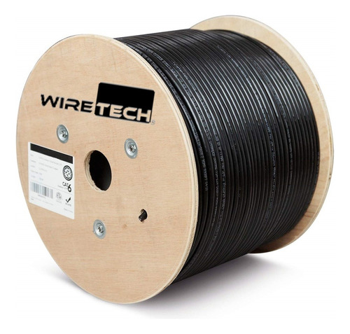 Cable Utp Exterior Cat6 Cca Bobina 305 Metros Wiretech Cat 6