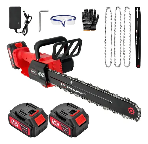 Motosserra Elétrica Brushless 16 Polegadas 2 Bateria 1600w Vermel...